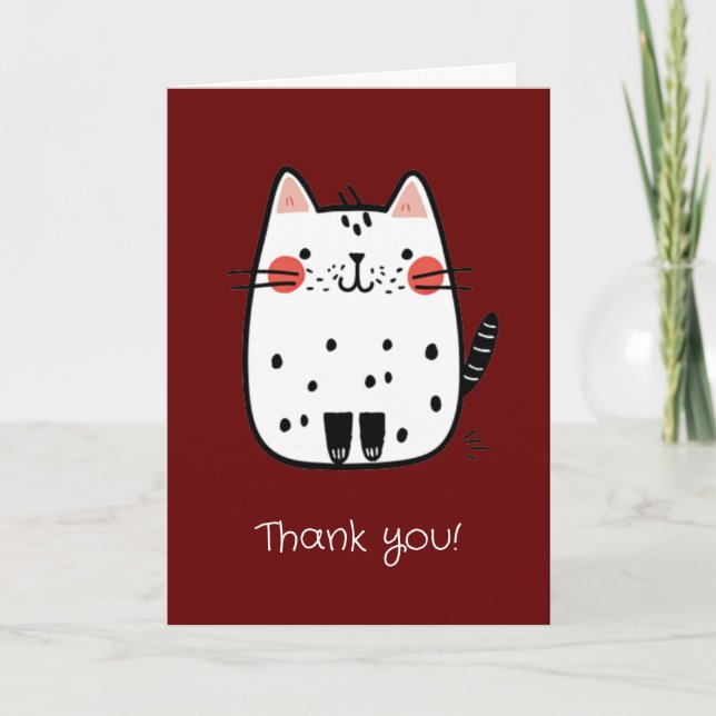 Happy Cat - Thank you Card (Front)