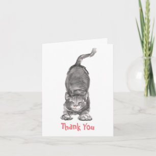 Happy Cat Thank You Note Card