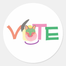 Happy Cat Vote GOTV Button Classic Round Sticker