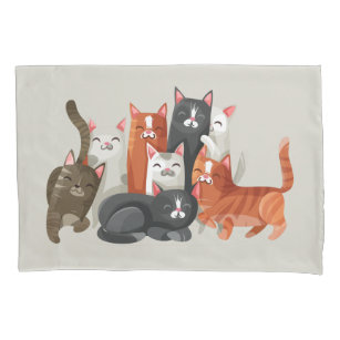 Happy Cats (2 sides) Pillowcase