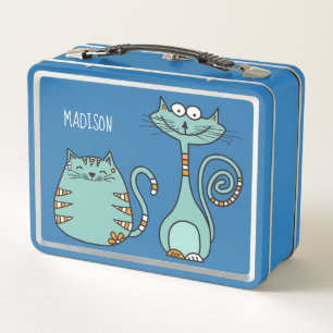 Happy Cats custom name lunch boxes