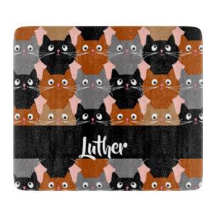 Happy cats cutting board