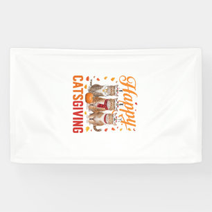 Happy Catsgiving Cats Halloween Thanksgiving Cat F Banner