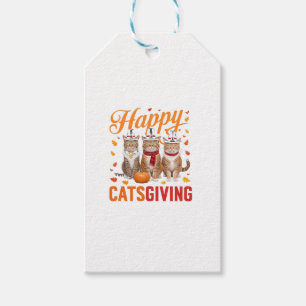 Happy Catsgiving Cats Halloween Thanksgiving Cat F Gift Tags