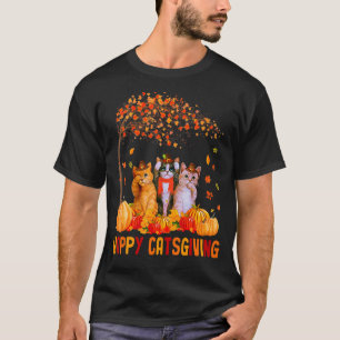Happy Catsgiving Cute Thanksgiving Cat Cat Mum Wo T-Shirt