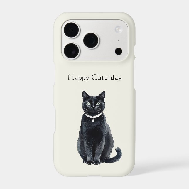 Happy Caturday Black Cat (Back)
