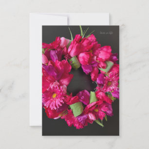 Happy Celebration - Hot Pink Floral Wreath Card
