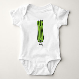Happy Celery Stalk Bunch green fibre vegetable Baby Bodysuit