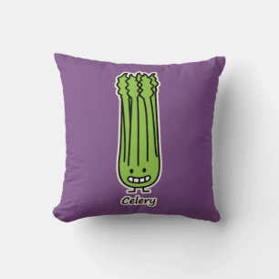 Happy Celery Stalk Bunch green fibre vegetable Cushion