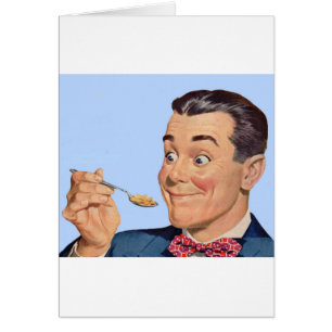 happy cereal-eating man