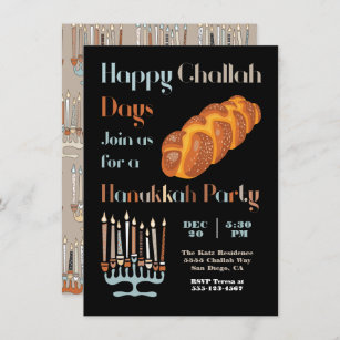 Happy Challah Day Hanukkah Party Invitation