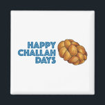 Happy Challah Days Chanukah Hanukkah Bread Loaf Magnet<br><div class="desc">Features an original marker illustration of a loaf of challah bread, with HAPPY CHALLAH DAYS in a blue font. Great for Hanukkah gift-giving! This holiday illustration is also available on other products. Don't see what you're looking for? Need help with customisation? Contact Rebecca to have something designed just for you....</div>