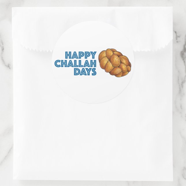 Happy Challah Days Hanukkah Chanukah Bread Classic Round Sticker (Bag)