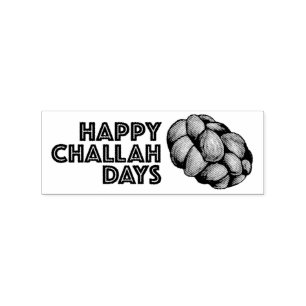 Happy Challah Days Hanukkah Chanukah Holiday Bread Rubber Stamp