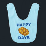 Happy Challah Days Hanukkah Chanukah Holiday Loaf Bib<br><div class="desc">Features an original marker illustration of a loaf of braided challah bread, with HAPPY (CHALLAH) DAYS in a fun font. Perfect for Hanukkah! This holiday illustration is also available on other products. Don't see what you're looking for? Need help with customisation? Contact Rebecca to have something designed just for you....</div>