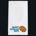 Happy Challah Days Hanukkah Chanukah Holiday Small Gift Bag<br><div class="desc">Features an original marker illustration of a loaf of braided challah bread, with HAPPY CHALLAH DAYS in a fun font. Great for Hanukkah gift-giving! Matching gift tags, tissue, ribbon, and gift wrap available. This illustration is also available on other products. Don't see what you're looking for? Need help with customisation?...</div>