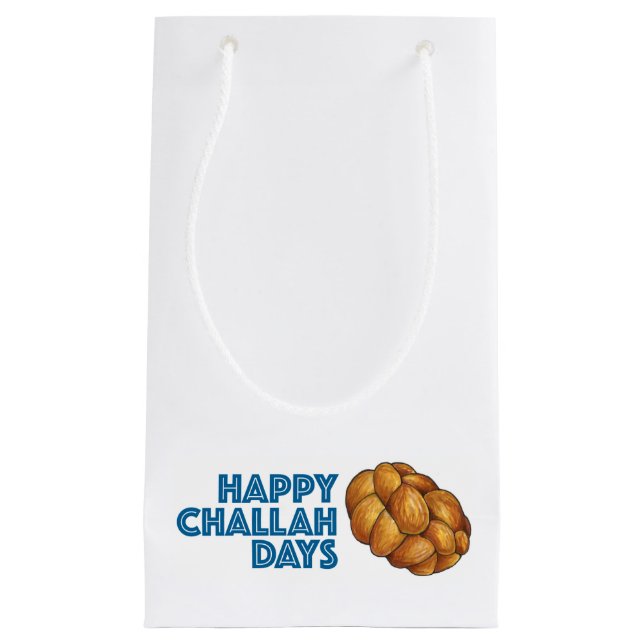 Happy Challah Days Hanukkah Chanukah Holiday Small Gift Bag (Front)