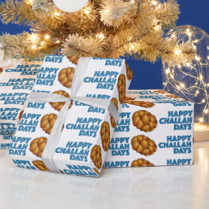 Happy Challah Days Hanukkah Chanukah Holiday Wrapping Paper
