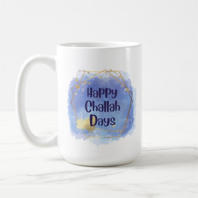 Happy Challah Days Hanukkah Mug (Left)