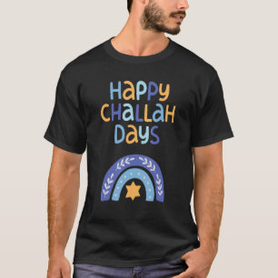 Happy Challah Days Happy Hanukkah Retro Boho Rainb T-Shirt