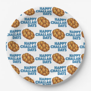 Happy Challah Days Jewish Holidays Bread Loaf Paper Plate