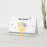 Happy Channukah Menora / Chanukia Holiday Card<br><div class="desc">hanuka,  hannuka,  hannukah,  hanukah,  hannukkah,  hanukkah,  chanuka,  channuka,  channukah,  chanukah,  channukkah,  chanukkah chanukia,  chanukia,  hanukia,  hanukkia,  menora,  menorra holiday,  viewing,  viewing,  jewish,  judaism,  "happy anukkah",  happy face",  candelabra, </div>