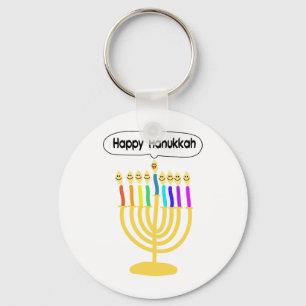 Happy Channukah Menora / Chanukia Key Ring