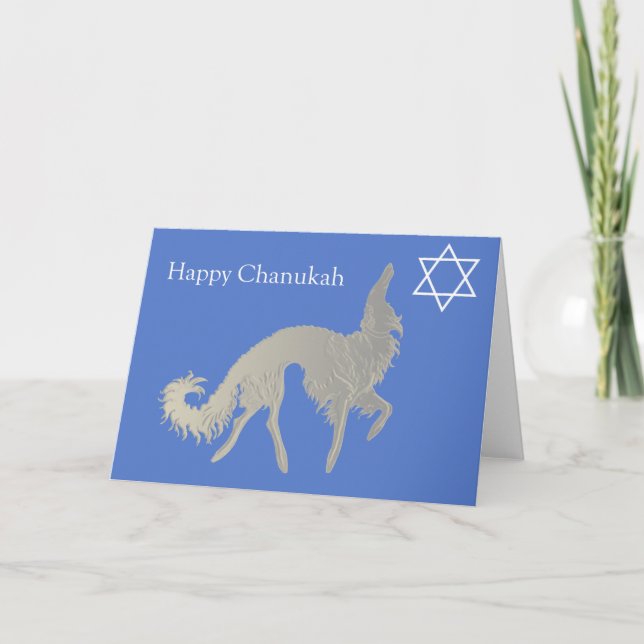 Happy Chanukah Borzoi Card (Front)