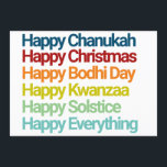 Happy Chanukah Christmas Holiday Everything Invitation<br><div class="desc">Say happy holidays and merry everything to everyone in this all inclusive modern and minimal holiday card featuring Chanukah ,  Christmas,   Kwanzaa,  Solstice,  Bodhi Day and New Year. Don't leave anyone out this year and spread joy and love to all your family and friends.</div>