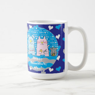 Happy Chanukah/Hanukkah PETS Blue Mug