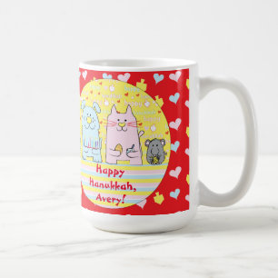 Happy Chanukah/Hanukkah PETS Red Mug