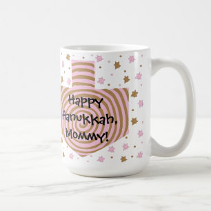 Happy Chanukah/Hanukkah PINK/Brown Star Mug