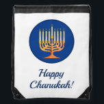 Happy Chanukah! Menorah Personalised  Drawstring Bag<br><div class="desc">Happy Chanukah! Menorah Personalised Drawstring bag

Edit text to personalise</div>