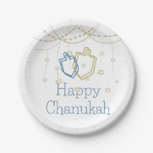 Happy Chanukah Paper Plates