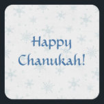 Happy Chanukah Snow Square Sticker<br><div class="desc">Pretty winter design on a simple Chanukah sticker.  Falling snow with large snowflakes on distressed white background.  Text reads HAPPY CHANUKAH!  With a little help from my friends at www.scrappindoodles.com. From My_Christmas_Shoppe by She Wolf Medicine.</div>