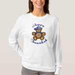 Happy Chanukah Teddy Bear T-Shirt<br><div class="desc">Cute teddy bear with a Jewish star on his chest wishes everybody a Happy Chanukah.</div>