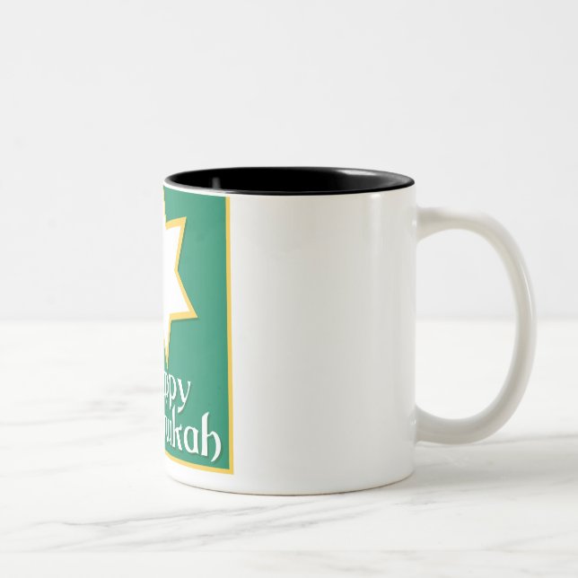 Happy Chanukah Two-Tone Coffee Mug (Right)