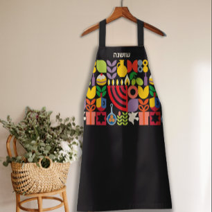 Happy Chanukkah Hebrew Personalised Menorah Apron
