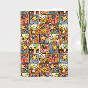 Happy Chanukkah - Starry Night Israel Ivory Card