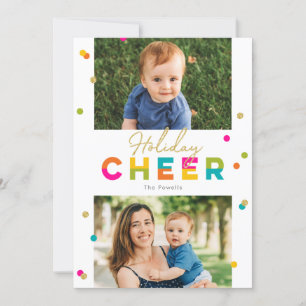 Happy Cheer Colourful Bright Holiday Photo Card