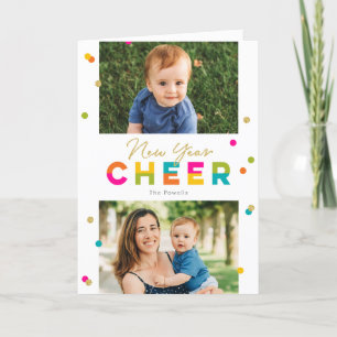 Happy Cheer Colourful Bright New Year Photo Card