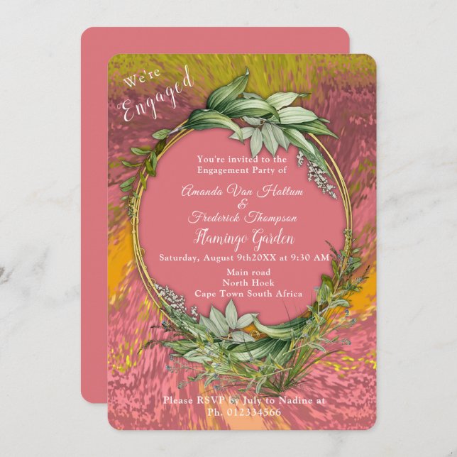 Happy cheerful optimism abstract   invitation (Front/Back)