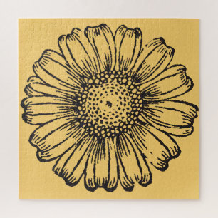 Happy Cheerful Sunflower Sunny Flower Floral Jigsaw Puzzle
