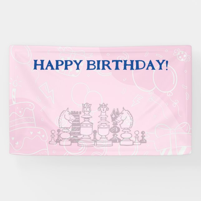 Happy Chess birthday Banner (Horizontal)