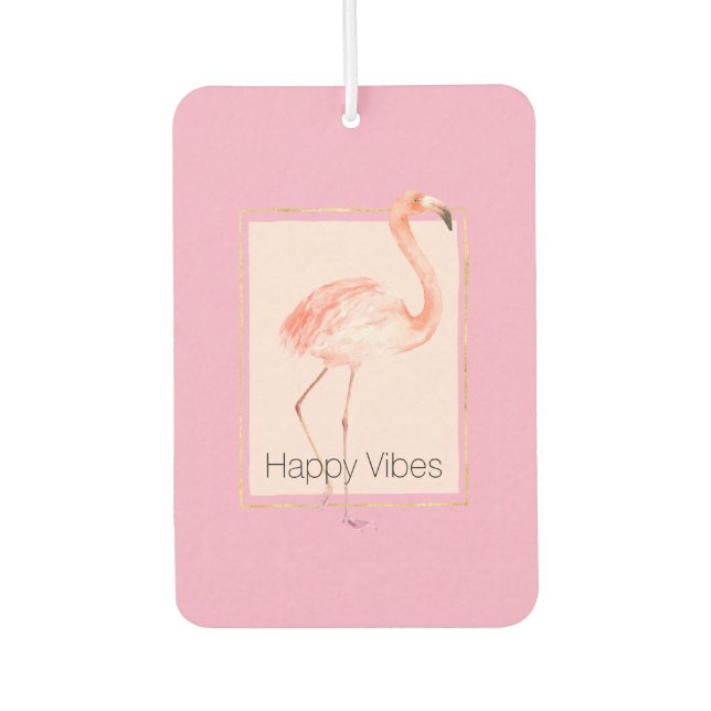 Happy Chic Pink Flamingo Car Air Freshener (Front)