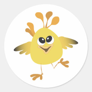 Happy Chick Classic Round Sticker