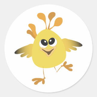 Happy Chick Classic Round Sticker
