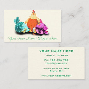 Happy Chicken Farm Funny Business Card Template