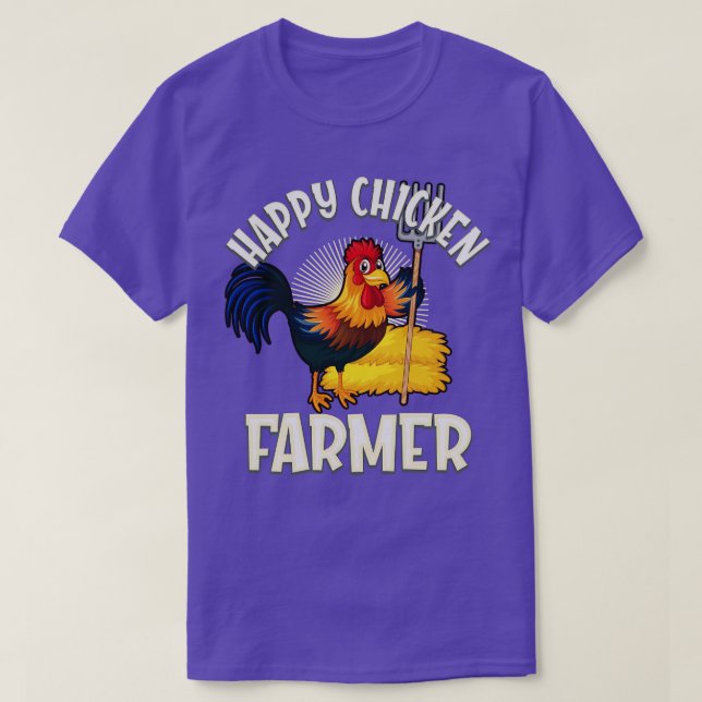 Happy Chicken Farmer  T-Shirt (Design Front)