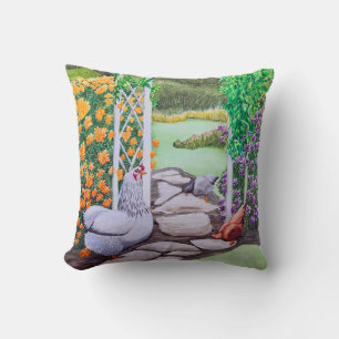 Happy Chicken Garden Cushion